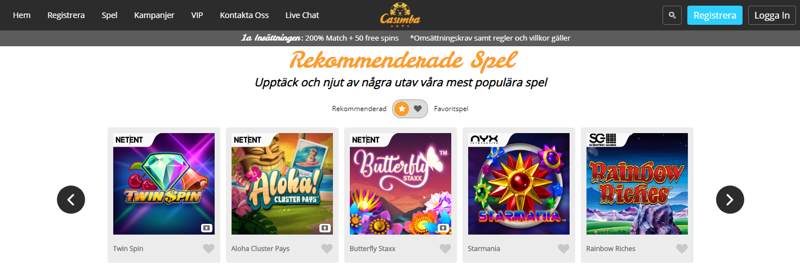 Casimba Casino. Med över 20 spelleverantörer som Netent, Evolution, Microgaming, Blueprint, Nyx och Leander samt fler än 500 slots och casinospel klev Casimba snabbt upp på tronen som kung av alla